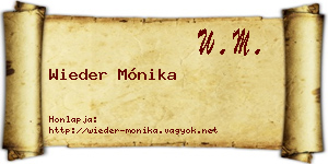 Wieder Mónika névjegykártya